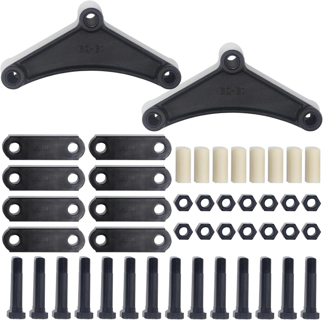 Trailer Shackle Kit, Trailer Axle Equalizer Shackle Kit, Tandem Axle Trailer Shackles Equalizers Kit for Double Eye Leaf Springs 3500 lbs-5200 lbs Axles (14 Bolts & 14 Nuts)