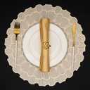 Evevda Round Placemats 15 inch Vinyl Placemats Set of 6 Gold Dining Table Mats for Indoor Outdoor Party Wedding Dinner Housewarming Anniversary