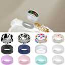 Silicone Protector Compatible With Oura Ring Gen 3, 3Pack Elastic Cover for Working Out (M 11/12/13, Black+Blue+Clear)