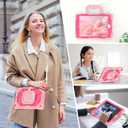 Auizotl Case for iPad 9th/8th/7th Generation 10.2 Inch iPad Case 9th Generation with Screen Protector/Rotate Stand/Pen Holder, Heavy Duty Shockproof i Pad 9th/8th/7th Cases,Rose Pink