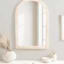 Kate and Laurel Rahfy Boho Arch Rattan Mirror