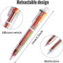 JPSOR Multicolor Ballpoint Pen 36 Pack 6-in-1, Fun Pens, Party Favors Transparent Barrel Ballpoint Pen 6-Color 0.5mm for Office School Supplies Students Children Kids Gift