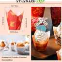 500 Counts Thanksgiving Tulip Cupcake Liners Birthday Party Muffin Cupcake Baking Liners Grease Proof Cake Liner Holders for Fall Christmas Halloween Birthday Party(Leaf)