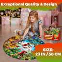 QUOKKA Giant Puzzles for Kids Ages 4-6 - 48 Piece Round Puzzles for Toddlers 3-5 - Large Floor Educational Kids Puzzle Ages 2-4 - Boys and Girls Dino Activity Game Toy