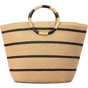 Beach Bags for Women Straw Tote Bag Summer Beach Bag Large Woven Straw Tote for Vacation Holiday (Brown)