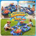 VATOS 2-Tier Toddlers Water Table Toy, 114 PCS DIY Dual-Basin Water Pump, Summer Outdoor Water Toys Backyard, Beach, Balcony, Garden Fun Water Playset for Girls, Boys 3-5 Years Old Pets Families, Tabletop