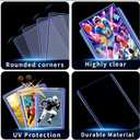 200 Card Sleeves Toploads for Cards,3" x 4" Baseball Card Protectors,Premium Standard Size Trading Hard Plastic Card Holder for Sports Football Cards(100 Hard Protectors +100 Soft Sleeves)