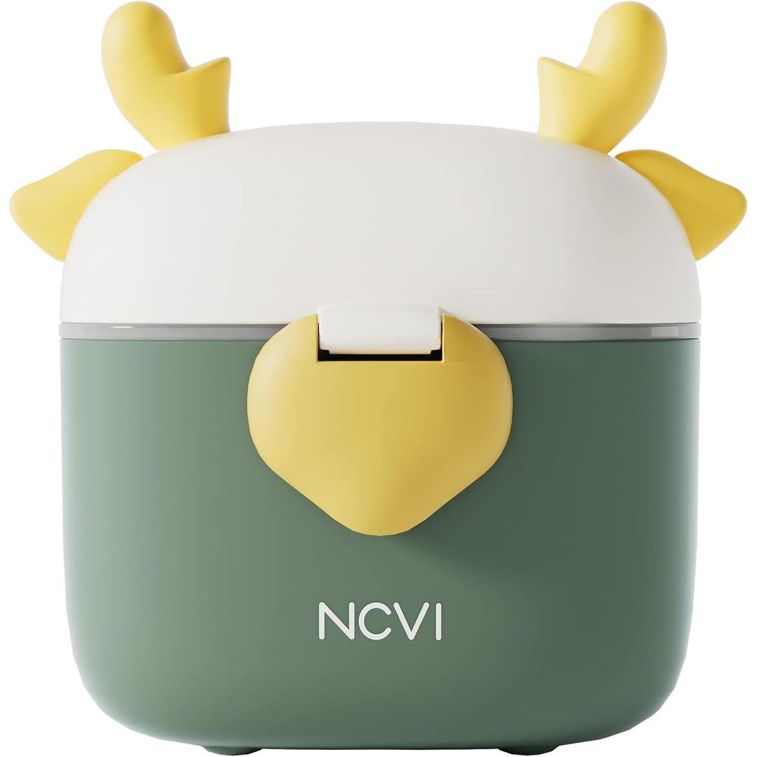 NCVI Baby Formula Dispenser On The Go, Formula Container To Go, Formula Holder for Travel, Outdoor Picnic with Baby Infant, Portable Container for Milk Powder, Snacks, Candy, Fruits (Green) (Dark Green)