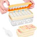 PHINOX Ice Cube Tray with Lid and Bin, 3 Pack Plastic Ice Cube Tray Molds, 84 pcs Ice Trays for reezer, Chilling Drinks, Whiskey & Cocktails, with Ice Container and Ice Scoop, BPA-Free