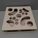 Cat Interactive Box Puzzle Toy with 3 Small Balls and 1 Bell Indoor Hunting Exercise Toy for Kittens Natural Wood Material