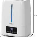 6L Top Fill Ultrasonic Humidifier - Cool and Warm Mist for Bedroom, Baby, Large Rooms & Plants, Smart Humidity Control, Aroma Diffuser, Night Light, 12H Timer, Quiet, White