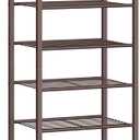 SONGMICS Narrow Shoe Rack - Sturdy 8 Tier Metal Tall Shoe Rack Shelf, Slim Shoe Storage Organizer for Closet Entryway Small Spaces, Bronze, 12"D x 17.6"W x 50.6"H