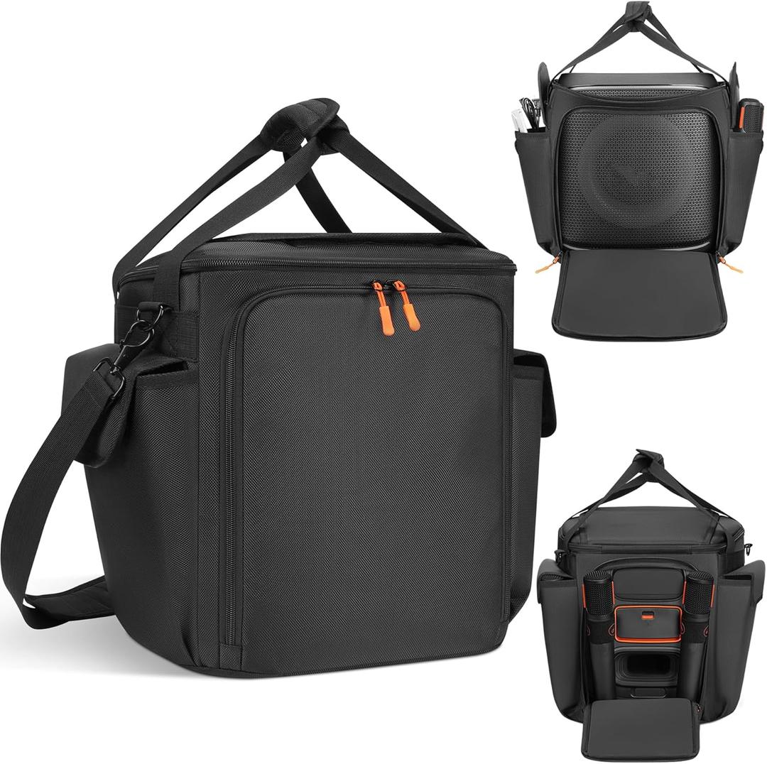 Speaker Bag Compatible with JBL Partybox Encore Essential 2 / Essential, Speaker Carrying Case Soft Padded Compatible with Encore 2 / Encore, Speaker Travel Gig Bag with Multi-pocket & Shoulder Strap