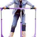 GanFindX Folding Skater Aid for Kids Roller Skating, Roller Skate Trainer for Kids Toddler Adjustable Height Training Walker (Purple)
