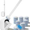 JUDRDO Disposable Toilet Brush,Toilet Bowl Cleaner,Wall Mounted Toilet Bowl Brush with 36 Refills for Deep Toilet Cleaning,Toilet Brush and Holder Set for Hygienic Bathroom Maintenance
