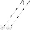 2Pcs Egg Grabber for Chicken Eggs - Extendable Stainless Steel Egg Picker Tool with Non-Slip Handle, Long Reach Egg Lifter for Collecting Fresh Eggs from Coop, Poultry Nest, and Farm Use(2, Black)