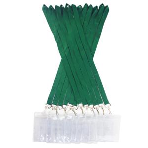 Durable Polyester Lanyards with Safety Clasp & Waterproof Transparent Card Holders Rainbow Mix & Solid Colors (Midnight Green, 12 Pack)