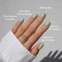 Glamnetic Press On Nails - Short Squoval Fake Nails, Mint Green Glazed Nails, Honeydewy | 15 Sizes - 30 Nail Kit with Glue | Gift for Mom