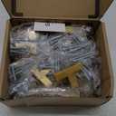 goldenwarm Brushed Brass Cabinet Knobs Kitchen Cabinet Hardware - LSJ12GD Gold Knobs for Bathroom Cabinets Modern Square T Bar Drawer Knobs Brass Hardware Pulls 2"(50mm Overall Length 25 Pack (single hole knob)