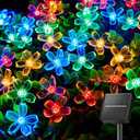 Brightown 60 LED Flower Solar String Lights Outdoor Waterproof Fairy Lights for Garden Yard Fence Patio Christmas Tree Wedding Party Decor, Multicolor