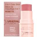 Mineral Fusion 3-in-1 Color Stick - Hydrating Cream Blush Tint for Cheek, Lip and Eye - Natural Multi Use Makeup (Rosette)