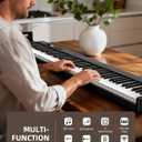 LEKATO Portable 88 Keys Electric Piano Keyboard, Foldable Digital Piano with Full Size Semi-Weighted Velocity Keys, Wood Grain, Learning Mode, LCD Screen, Bluetooth USB Midi, for Beginners Home Travel