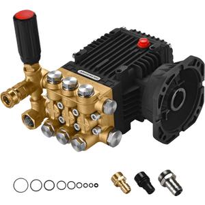 4200 PSI Pressure Washer Pump, 4.0 GPM, 28mm Shaft Triplex Plunger Pump, Direct-Drive Brass Head Replacement for 3-13.5 HP Motors  Horizontal Mount, SAE 15W-40 Oil Recommended