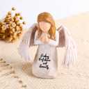 Angel Holding Dog Figurine - Hand Painted Memorial Statue, Pet Loss Sympathy Gifts for Women, Friendship Remembrance Dog Mom Gift (Prayer Angel)