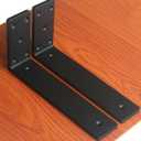 2 Pack L12 x H 6" x W 2.5" 10mm Thick Countertop Support Brackets, Heavy Duty Countertop Hidden Bracket L Shelf Bracket Metal Corbels for Countertops Frosted Black