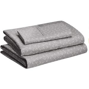 4 Piece Lightweight Super Soft Microfiber Bed Sheet Set - Easy Care, Deep Pockets, 100% Polyester, Fits 16"" Mattress, Includes Flat Sheet, Fitted Sheet, and Pillowcases, Imported (Dark Gray)