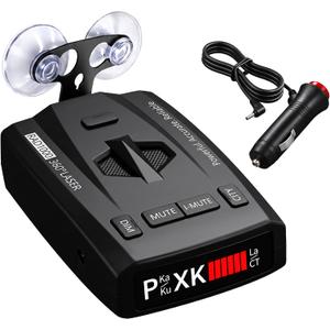Radar Detector for Cars, Long Range Radar & Laser Detector Up to 1,100 Yards, X/K/Ka/KU/ST/CT Band Detection, DSP False Alert Filtering, Voice Alerts, RDD Stealth, City/Highway Modes, RAD