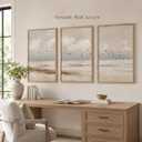Framed Coastal Canvas Wall Art Seascape 24x16 Inch Set of 3 Triptych