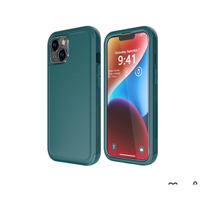 Diverbox for iPhone 14 Case [Shockproof] [Dropproof] [Tempered Glass Screen + Camera Lens Protector],Heavy Duty Protection Phone Case Cover for Apple iPhone 14 (Dark Green)