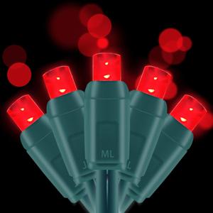 2 x UL Listed 50 Count 5mm Red Led Lights,Outdoor Led String Lights For Garden Tree Decorations,17 Feet Green Wire (Red Color)
