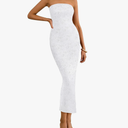 Zesica Women Strapless Lace Formal Maxi Dress Summer Bodycon Tube Back Slit Cocktail Vacation Beach Wedding Guest Dresses, Size Small