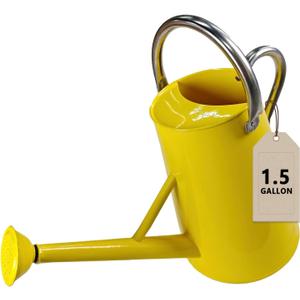 Watering Can for Outdoor&Indoor Plants1.5 Gallon5.7L Metal Watering Can with with Removable SpoutLarge Galvanized Steel Garden Flower Water Can Watering Pot with 2 Stainless Steel HandlesYellow