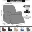 TAOCOCO Oversized Recliner Chair Covers, 1 Seater Streach Recliner Covers Soft Couch Protector Furniture Protector Covers with Elastic Chair Cover Jacquard Pattern (Black)