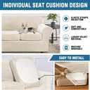 H.VERSAILTEX High Stretch Sofa Slipcover 4 Piece Cover Velvet Furniture Protector Form Fit Thick Velvet Extra Large Sofa Cover for 3 Cushion Couch Width Up to 97 Inch (Large Sofa, Ivory)