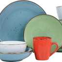 Elama Evelynn 20 Piece Mix and Match Multi-Colored Dinnerware Set in Assorted Colors