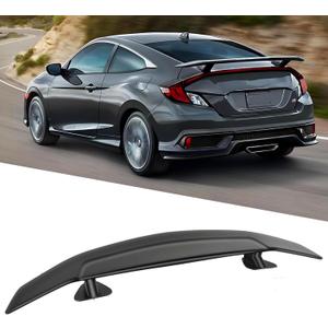 DREAMIZER 47" Universal Car Rear Trunk Spoiler Wing Matte Black Sport Style W/Adhesive Compatible with Ford Focus Honda Civic Accord Toyota Corolla Camry Nissan Altima Mazda and More