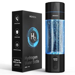 MOVOCA Upgrade Hydrogen Water Bottle, 3Min 2200PPB Rapid Hydrogen Water Generator -SPE PEM Tech, 14OZ Portable Hydro Water Machine, Health Care Gifts for Husband, Wife, Family, Friends, Travel