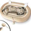 Cat Scratcher Bed 3 in 1 Sisal Cat Scratching Pads Beds Cat Scratchers for Indoor Cats with Anti-Slip(24x15x3.5 in)