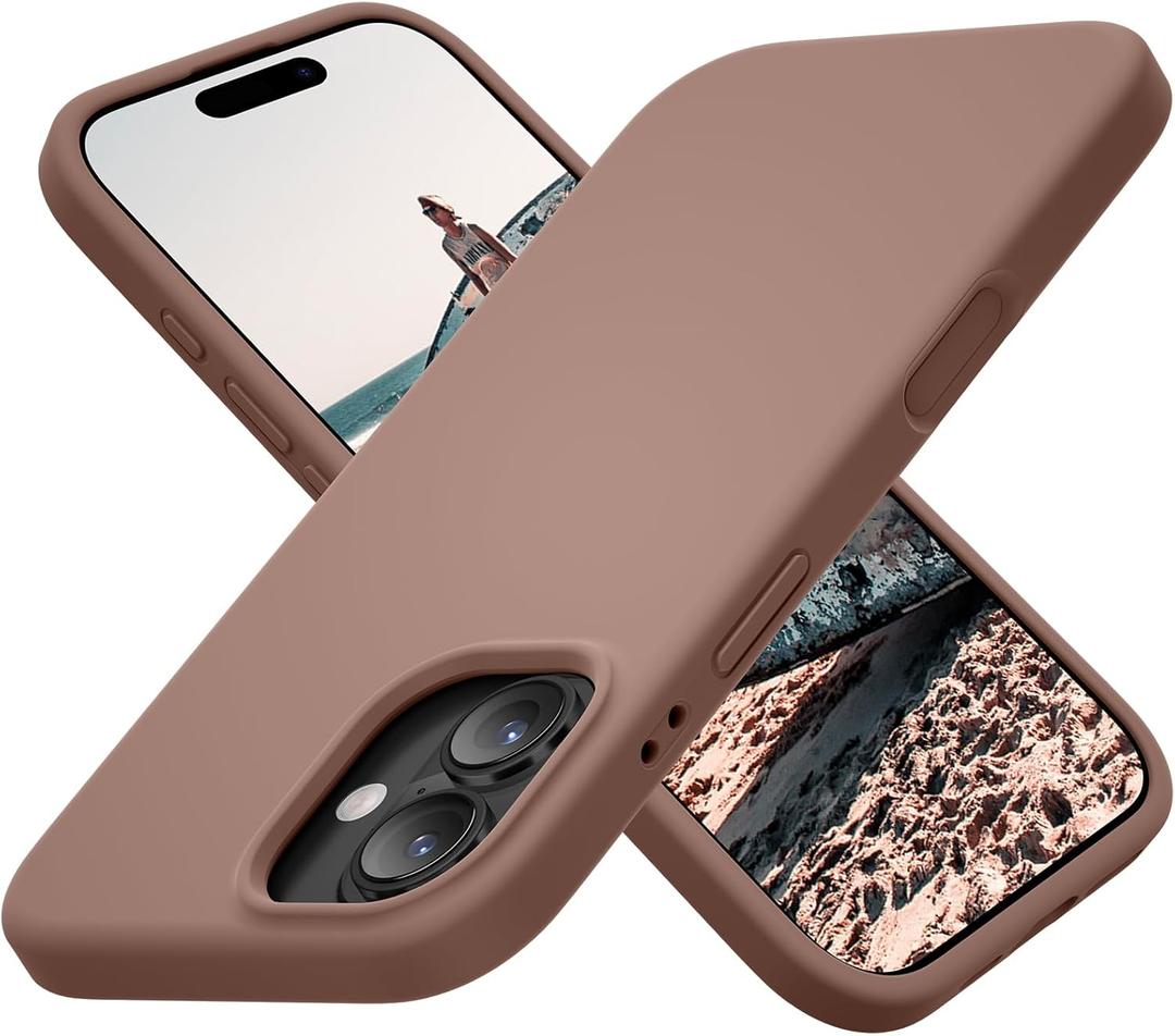 Cordking for iPhone 17 Case, Silicone Ultra Slim Shockproof Protective Phone Case with [Soft Anti-Scratch Microfiber Lining], 6.3 inch, Light Brown