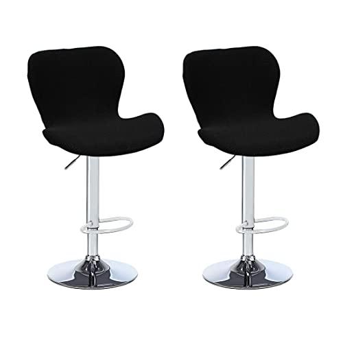 Bifaunvogel Counter Height Bar Chairs Cover Set of 2 Jacquard Swivel Bar Stools Slipcovers Stretchable Swivel Barstools Chair Covers Protector for Home Kitchen Bar Cafe Black