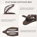 8 Pcs French Flat Hair Clips for Women Matte Claw Clips for Thick & Thin Hair No-Slip Hair Claw Strong Hold Styling Barrettes Accessories (8 PACK 6 Matte COLORS 02)