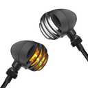 NTHREEAUTO LED Motorcycle Turn Signals Blinkers Smoked Front Running Light Universal Compatible with Harley Sportster Honda Shadow Suzuki Yamaha Kawasaki Vulcan Ninja Bobber 12V Motorbikes