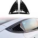 Fit for Tesla Model 3 2021 2022 2023 2024 2025 2026 Quarter Window Louvers, Sports Style Scratch-Proof SideSide Window Covers, 2-Pack (Bright Black)
