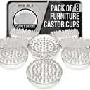 DIY Doctor Furniture Caster Cups (8 Pack)  53 Spike Design Heavy Duty Carpet Protectors for Furniture Legs  Perfect for Home & Office Use