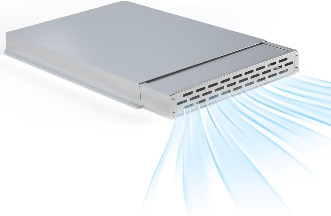 Floor Vent Extender for Under Furniture  Durable Metal Aluminum Alloy Extender, Heat-Resistant up to 570F, Adjustable 1632" Length, Stable, Improves Airflow for Sofa, Bed, Dresser, Bookcase