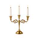 Rely+ 3 Arm Candelabra Taper Candle Holders Decorations Indoor Kitchen Décor Table Candles Candlestick Candelabra Centerpiece (Gold)